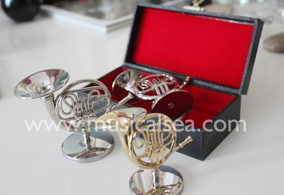 Miniature Golden French horn Musical Instrument
